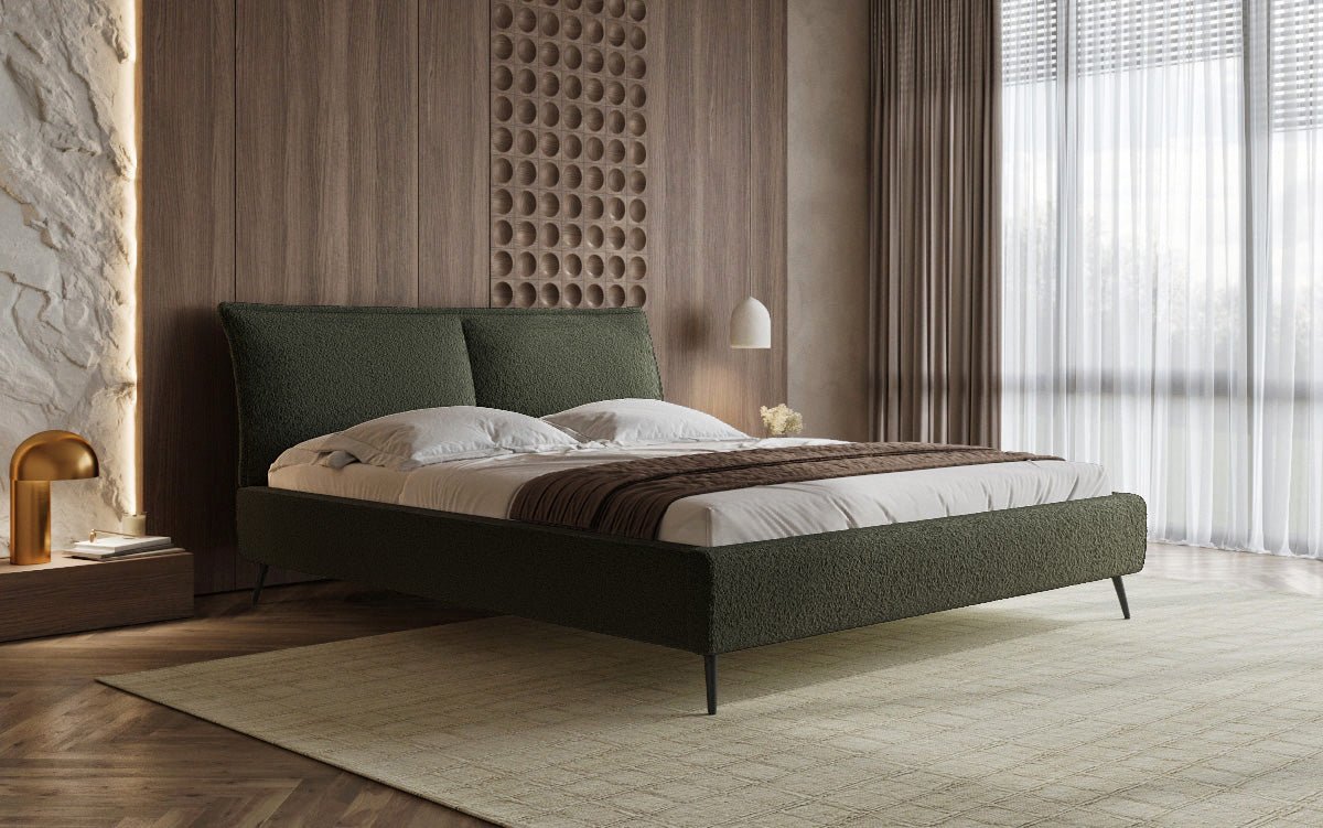 Zoe Bouclé Designer Polsterbett mit Stauraum und luxuriösem Samtbezug