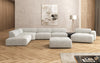 Luxuriöse Calm Bouclé Ecksofa Wohnlandschaft – Modulare Design Couch mit Hocker