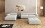 Lade das Bild in den Galerie-Viewer, Luxus Designer L-Sofa Calm Bouclé mit Hocker und Tisch Modernes Wohnzimmer
