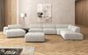 Luxuriöse Calm Bouclé Ecksofa Wohnlandschaft – Modulare Design Couch mit Hocker
