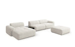 Lade das Bild in den Galerie-Viewer, Luxus Designer L-Sofa Calm Bouclé mit Hocker und Tisch Modernes Wohnzimmer
