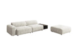 Lade das Bild in den Galerie-Viewer, Designer Sofa Calm 3-Sitzer: Modernes Bouclé-Sofa mit Hocker und Beistelltisch
