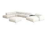 Lade das Bild in den Galerie-Viewer, Luxuriöse Calm Bouclé Ecksofa Wohnlandschaft – Modulare Design Couch mit Hocker

