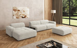 Lade das Bild in den Galerie-Viewer, Luxus Designer L-Sofa Calm Bouclé mit Hocker und Tisch Modernes Wohnzimmer
