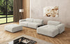 Luxus Designer L-Sofa Calm Bouclé mit Hocker und Tisch Modernes Wohnzimmer