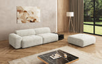 Lade das Bild in den Galerie-Viewer, Designer Sofa Calm 3-Sitzer: Modernes Bouclé-Sofa mit Hocker und Beistelltisch
