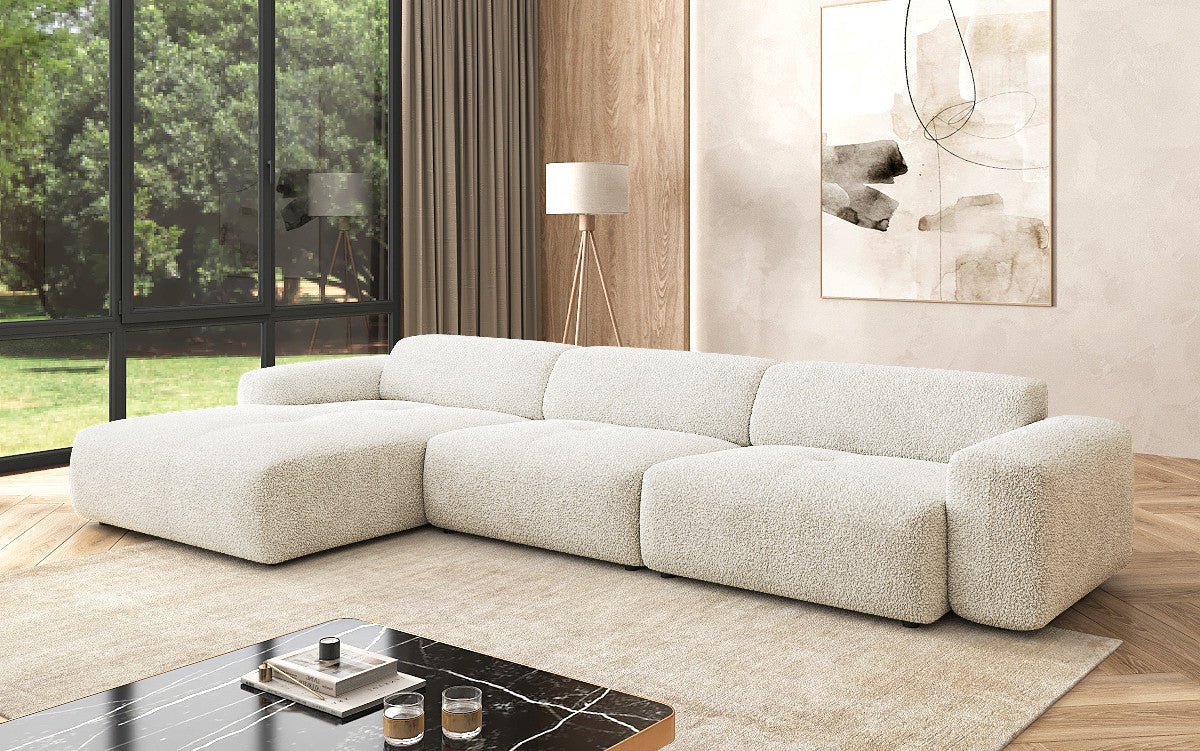 Exklusives Bouclé L-Sofa Calm Maxi: Modernes Designer Ecksofa mit Komfort