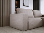 Lade das Bild in den Galerie-Viewer, Modernes L-Form Cord Ecksofa Carl mit Schlaffunktion und integriertem Bettkasten
