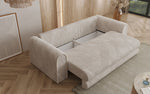 Lade das Bild in den Galerie-Viewer, Luxuriöses Cord-Schlafsofa Lil Buddy: 3-Sitzer mit Bettfunktion &amp; Stauraum
