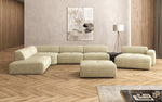 Lade das Bild in den Galerie-Viewer, Luxuriöse Calm Bouclé Ecksofa Wohnlandschaft – Modulare Design Couch mit Hocker
