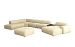 Lade das Bild in den Galerie-Viewer, Luxuriöse Calm Bouclé Ecksofa Wohnlandschaft – Modulare Design Couch mit Hocker

