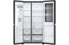 LG InstaView® Side-by-Side Kühlschrank: Klopfen-Anzeige, 635L, Eis- & Wasser-Spender, Matt Schwarz