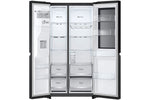 Lade das Bild in den Galerie-Viewer, LG InstaView® Side-by-Side Kühlschrank: Klopfen-Anzeige, 635L, Eis- &amp; Wasser-Spender, Matt Schwarz
