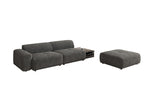 Lade das Bild in den Galerie-Viewer, Designer Sofa Calm 3-Sitzer: Modernes Bouclé-Sofa mit Hocker und Beistelltisch

