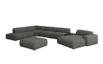 Lade das Bild in den Galerie-Viewer, Luxuriöse Calm Bouclé Ecksofa Wohnlandschaft – Modulare Design Couch mit Hocker
