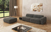 Designer Sofa Calm 3-Sitzer: Modernes Bouclé-Sofa mit Hocker und Beistelltisch