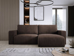 Lade das Bild in den Galerie-Viewer, Modernes L-Form Cord Ecksofa Carl mit Schlaffunktion und integriertem Bettkasten
