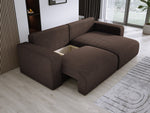 Lade das Bild in den Galerie-Viewer, Modernes L-Form Cord Ecksofa Carl mit Schlaffunktion und integriertem Bettkasten
