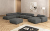 Luxuriöse Calm Bouclé Ecksofa Wohnlandschaft – Modulare Design Couch mit Hocker