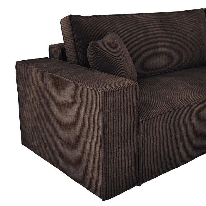 Luxuriöses Velanova Cord Ecksofa mit Schlaffunktion und praktischem Stauraum
