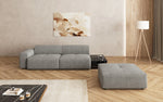 Lade das Bild in den Galerie-Viewer, Designer Sofa Calm 3-Sitzer: Modernes Bouclé-Sofa mit Hocker und Beistelltisch
