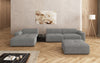 Luxus Designer L-Sofa Calm Bouclé mit Hocker und Tisch Modernes Wohnzimmer
