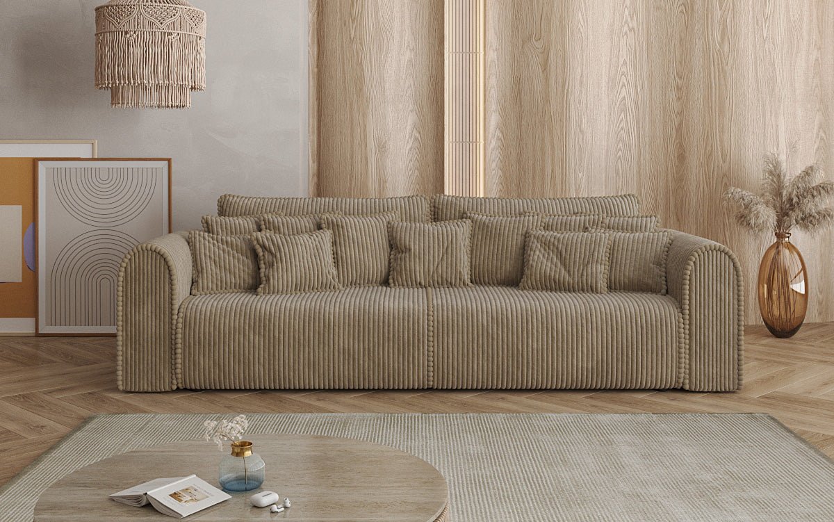 Big Buddy Designer 3-Sitzer Sofa: Gemütlichkeit, Schlaffunktion & Stauraum in Breitcord