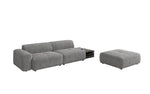 Lade das Bild in den Galerie-Viewer, Designer Sofa Calm 3-Sitzer: Modernes Bouclé-Sofa mit Hocker und Beistelltisch
