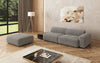 Designer Sofa Calm 3-Sitzer: Modernes Bouclé-Sofa mit Hocker und Beistelltisch