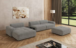 Lade das Bild in den Galerie-Viewer, Luxus Designer L-Sofa Calm Bouclé mit Hocker und Tisch Modernes Wohnzimmer
