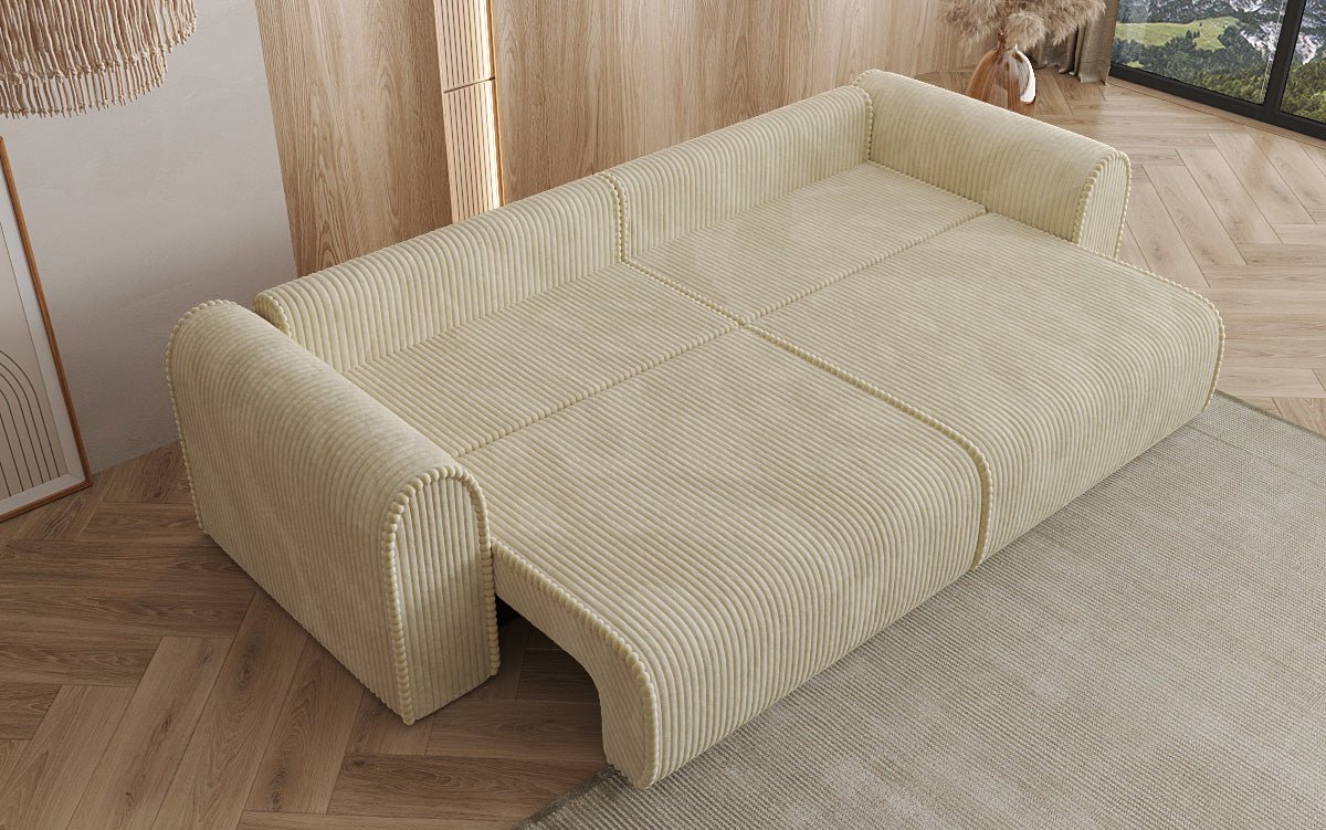 Big Buddy Designer 3-Sitzer Sofa: Gemütlichkeit, Schlaffunktion & Stauraum in Breitcord