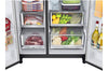 LG InstaView® Side-by-Side Kühlschrank: Klopfen-Anzeige, 635L, Eis- & Wasser-Spender, Matt Schwarz