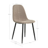Designer Esszimmerstuhl Wien 2er Set – Komfortabler Stoffbezug Beige