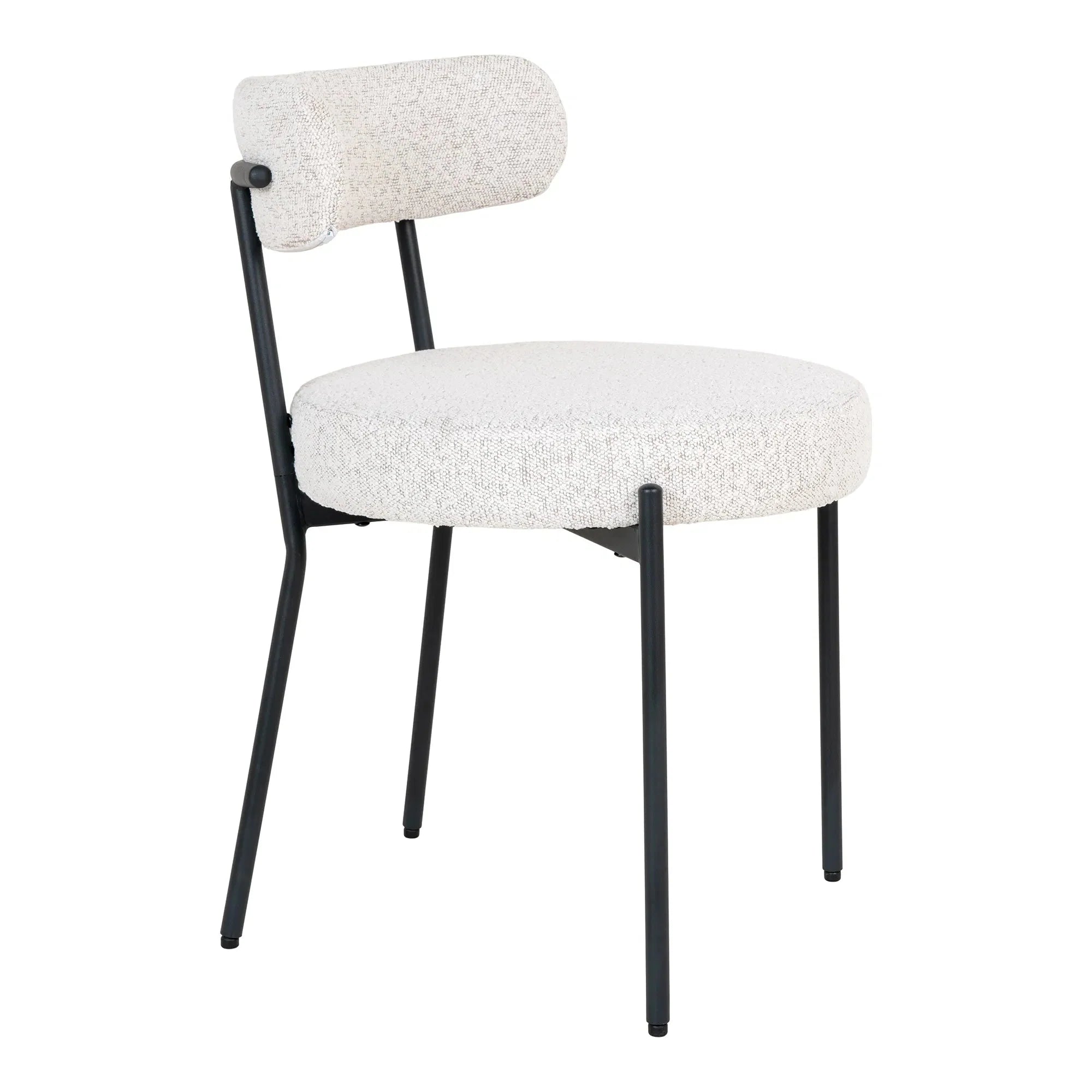 Luxuriöses 2er Set Siena Bouclé Stühle: Eleganter Designer Esszimmerstuhl in Weiß