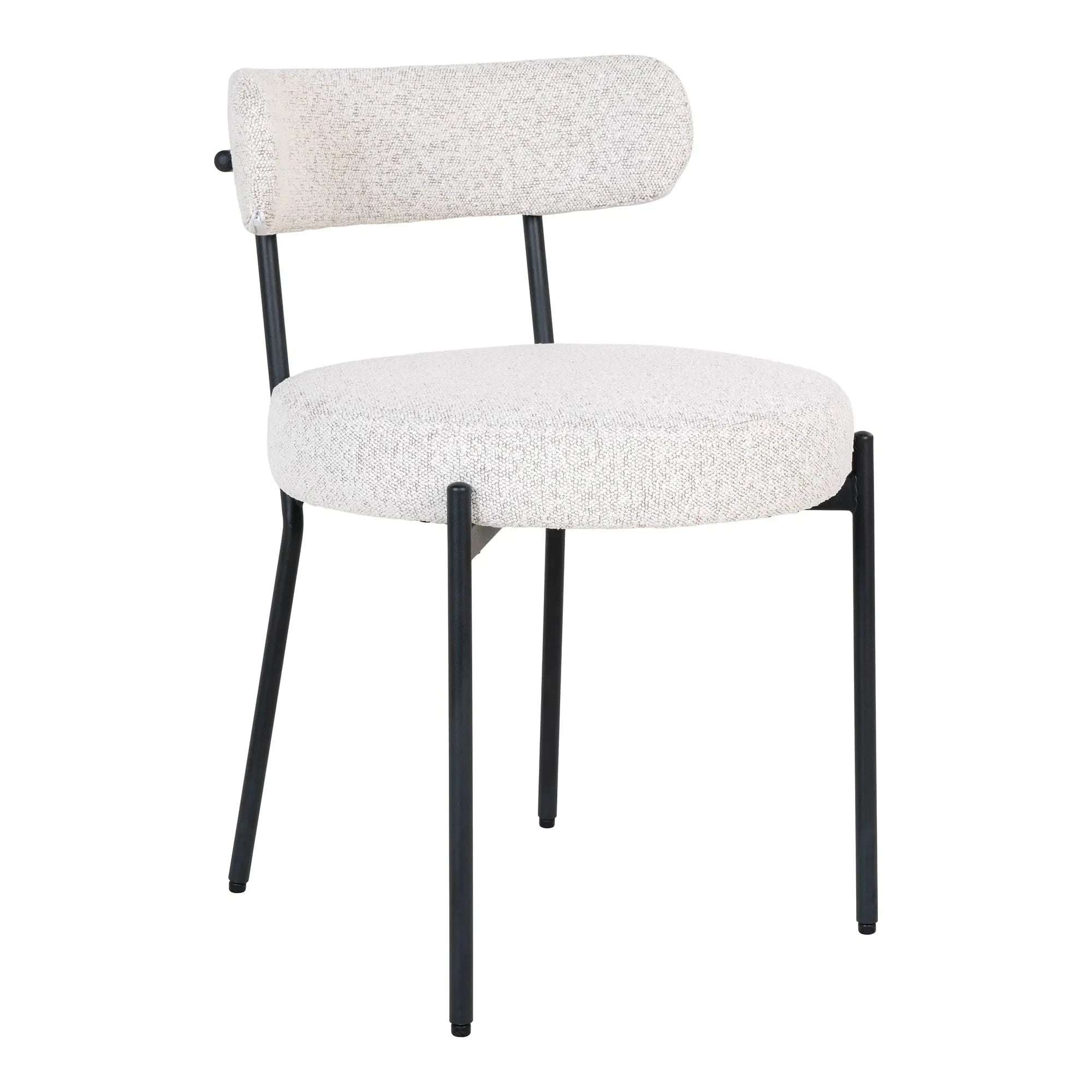 Luxuriöses 2er Set Siena Bouclé Stühle: Eleganter Designer Esszimmerstuhl in Weiß