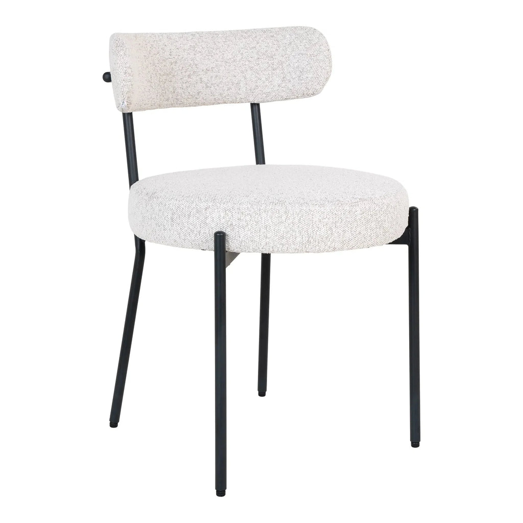 Luxuriöses 2er Set Siena Bouclé Stühle: Eleganter Designer Esszimmerstuhl in Weiß