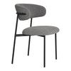 Elegantes 2er Set Designer Esszimmerstühle Lorezo Grau Bouclé Stoff Bequem Stilvoll