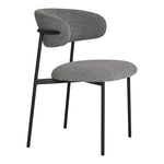 Lade das Bild in den Galerie-Viewer, Elegantes 2er Set Designer Esszimmerstühle Lorezo Grau Bouclé Stoff Bequem Stilvoll
