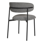 Lade das Bild in den Galerie-Viewer, Elegantes 2er Set Designer Esszimmerstühle Lorezo Grau Bouclé Stoff Bequem Stilvoll
