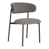 Elegantes 2er Set Designer Esszimmerstühle Lorezo Grau Bouclé Stoff Bequem Stilvoll