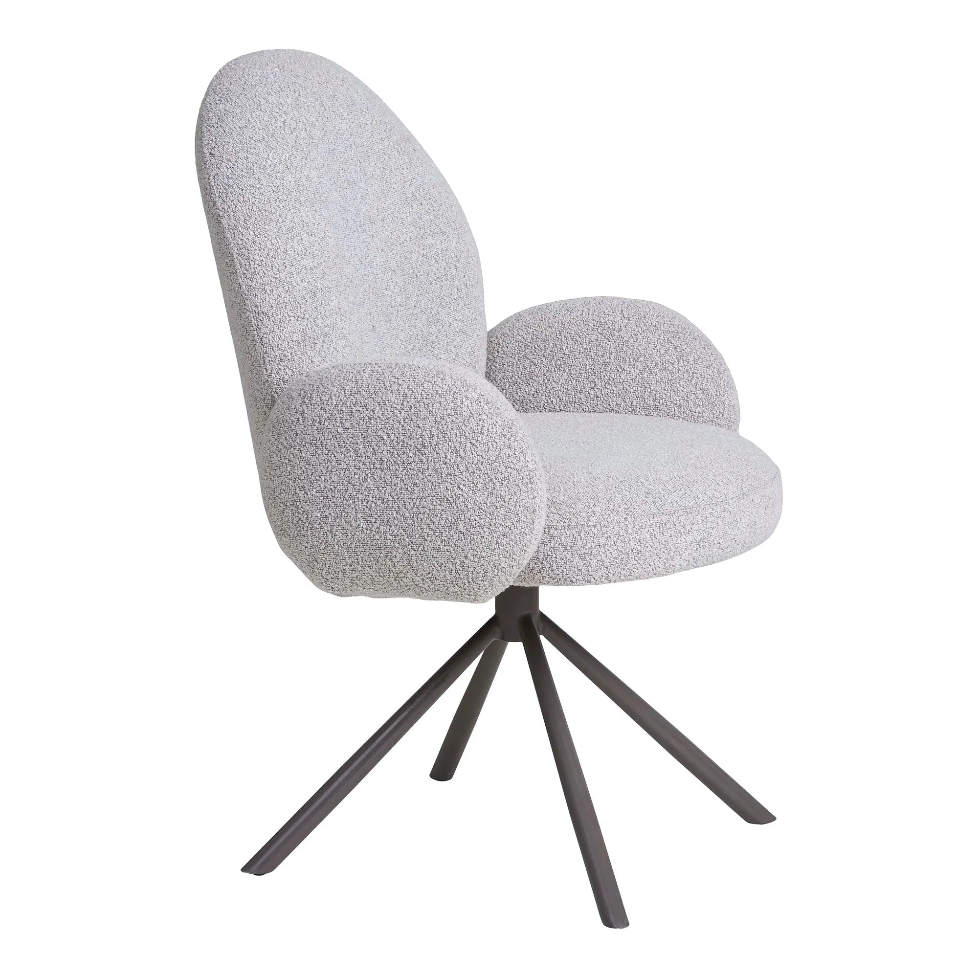Luxuriöser Designer Stuhl Salerno: Bouclé, Drehfunktion, Komfortabel für Esszimmer & Büro