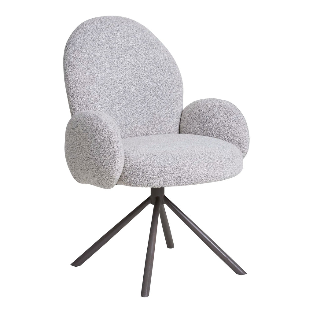 Luxuriöser Designer Stuhl Salerno: Bouclé, Drehfunktion, Komfortabel für Esszimmer & Büro