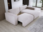 Lade das Bild in den Galerie-Viewer, Modernes L-Form Cord Ecksofa Carl mit Schlaffunktion und integriertem Bettkasten
