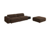 Designer Sofa Calm 3-Sitzer: Modernes Bouclé-Sofa mit Hocker und Beistelltisch