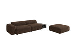 Lade das Bild in den Galerie-Viewer, Designer Sofa Calm 3-Sitzer: Modernes Bouclé-Sofa mit Hocker und Beistelltisch
