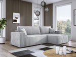 Lade das Bild in den Galerie-Viewer, Luxuriöses Velanova Cord Ecksofa mit Schlaffunktion und praktischem Stauraum
