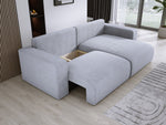 Lade das Bild in den Galerie-Viewer, Modernes L-Form Cord Ecksofa Carl mit Schlaffunktion und integriertem Bettkasten
