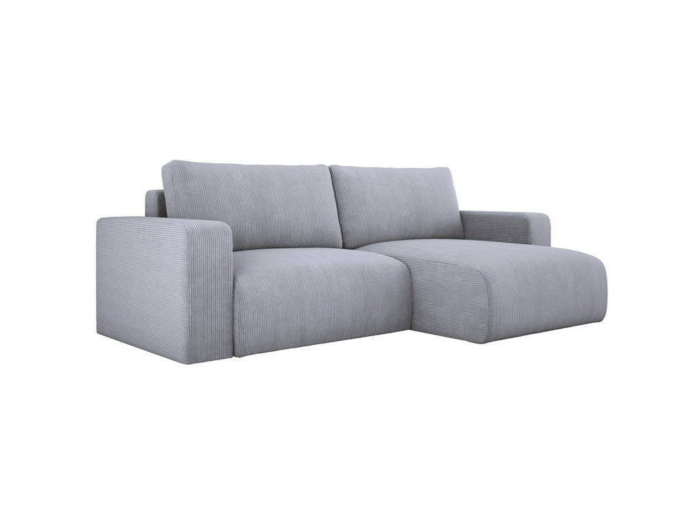 Modernes L-Form Cord Ecksofa Carl mit Schlaffunktion und integriertem Bettkasten