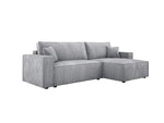 Lade das Bild in den Galerie-Viewer, Luxuriöses Velanova Cord Ecksofa mit Schlaffunktion und praktischem Stauraum

