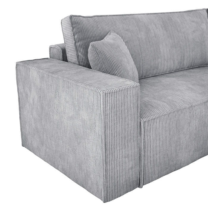 Luxuriöses Velanova Cord Ecksofa mit Schlaffunktion und praktischem Stauraum
